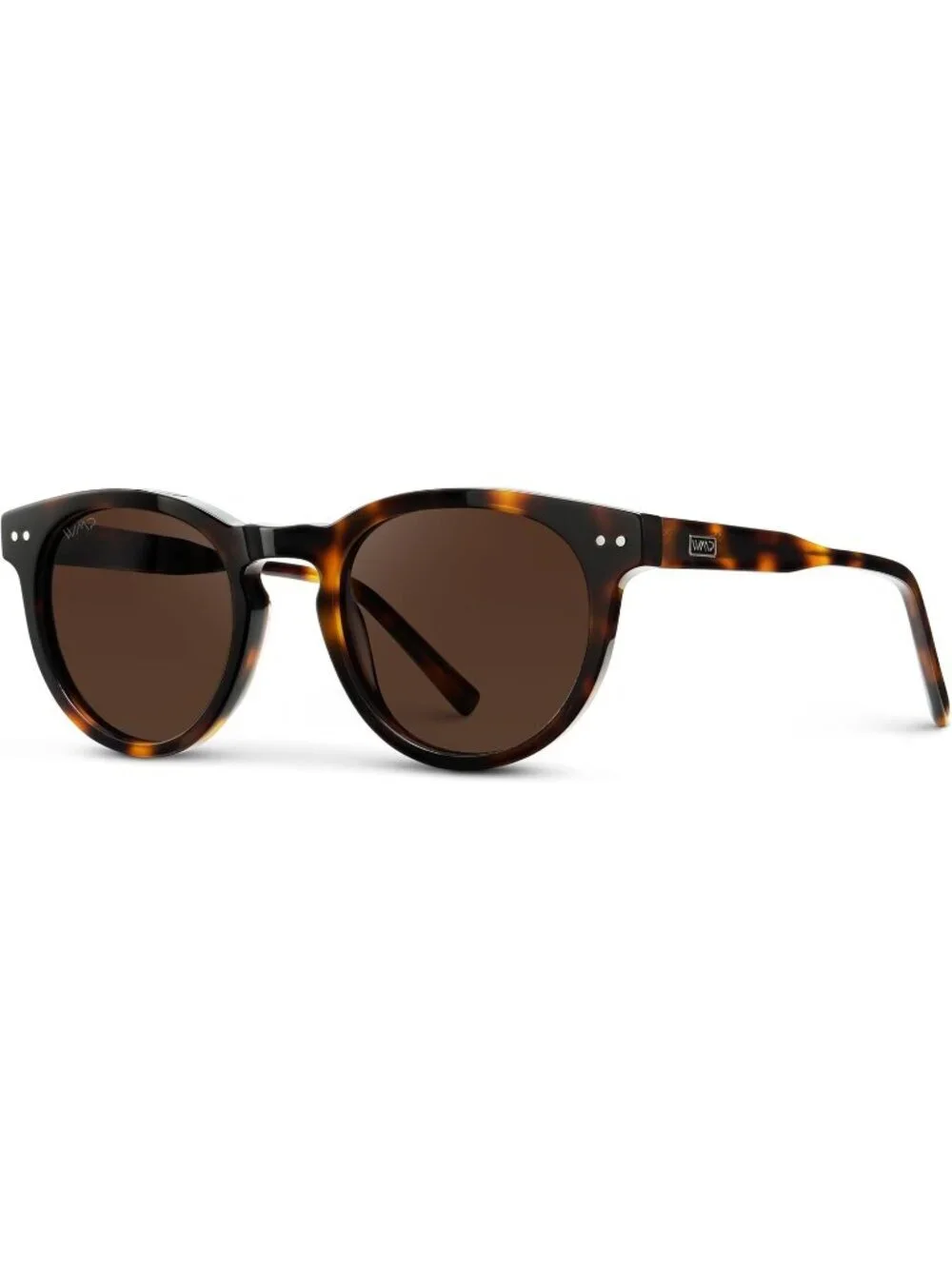 Women's Brown Tortoise  Dark Brown Glasses Round Polarized Retro Wear Protection